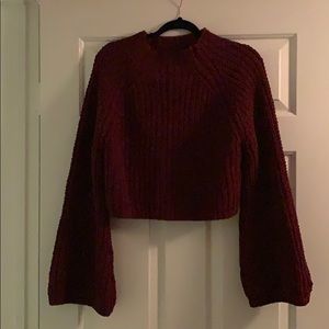 Missguided Cropped Bell Sleeve Sweater